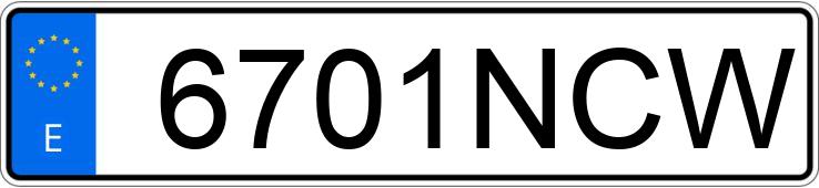 Numer rejestracyjny 6701NCW posiada MG HS