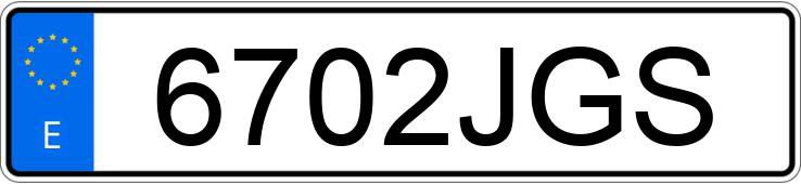 Numer rejestracyjny 6702JGS posiada VOLKSWAGEN GOLF