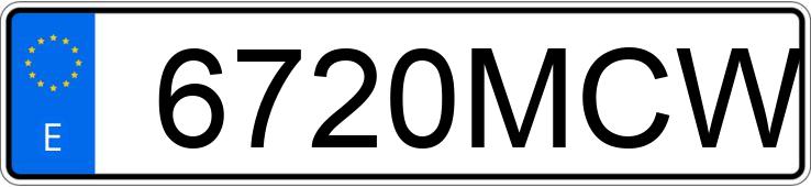 Numer rejestracyjny 6720MCW posiada AUDI A3 SPORTBACK