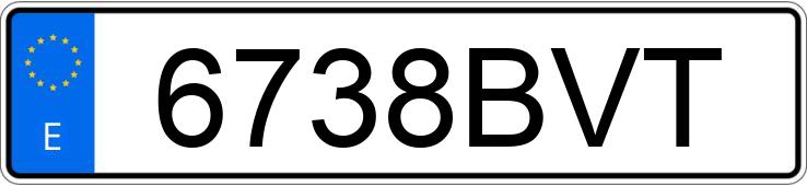 Numer rejestracyjny 6738BVT posiada PEUGEOT 206