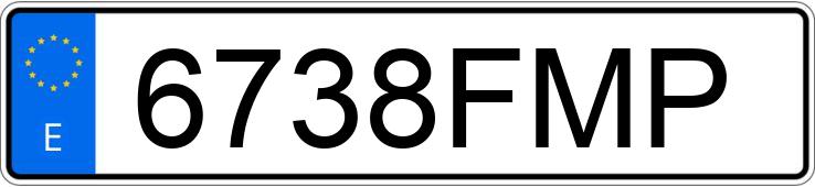 Numer rejestracyjny 6738FMP posiada VOLKSWAGEN TOURAN