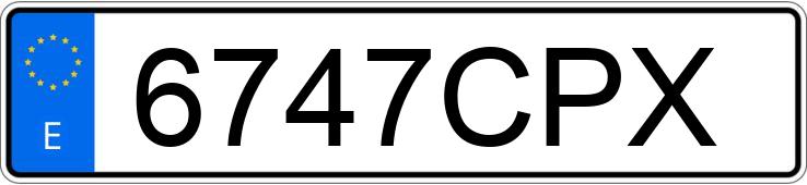 Numer rejestracyjny 6747CPX posiada FORD FIESTA