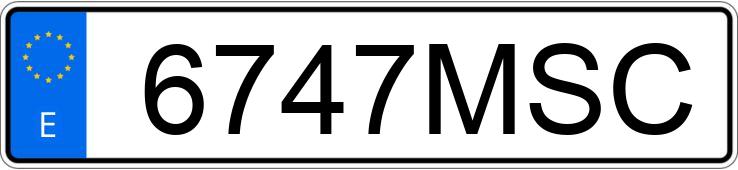 Il numero di registrazione 6747MSC ha VOLVO XC60