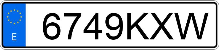 Numer rejestracyjny 6749KXW posiada VOLKSWAGEN GOLF