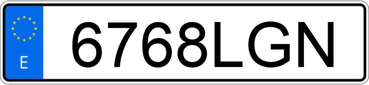 Numer rejestracyjny 6768LGN posiada TOYOTA COROLLA