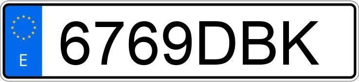 Numer rejestracyjny 6769DBK posiada PEUGEOT 206