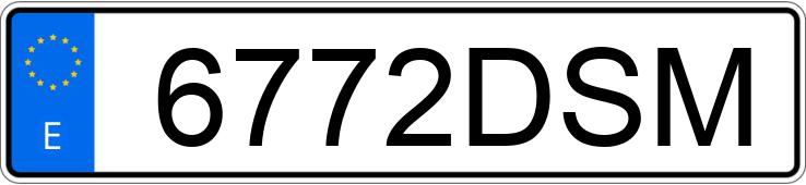 Numer rejestracyjny 6772DSM posiada VOLKSWAGEN GOLF