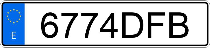 Numer rejestracyjny 6774DFB posiada MAZDA MAZDA6