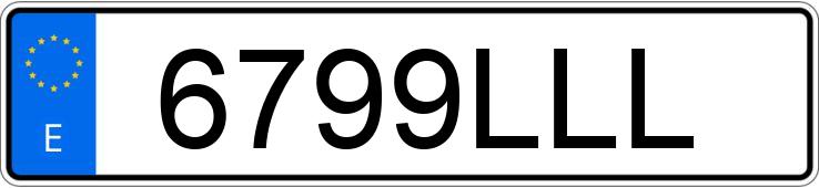 Numer rejestracyjny 6799LLL posiada MITSUBISHI LANCER