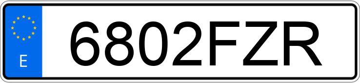 Numer rejestracyjny 6802FZR posiada VOLKSWAGEN GOLF