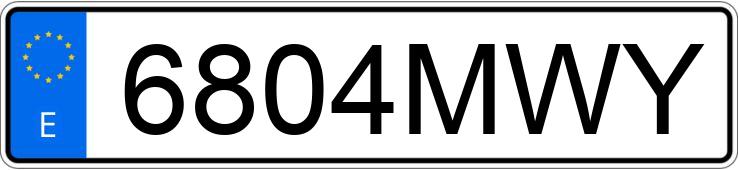 Numer rejestracyjny 6804MWY posiada LEXUS IS 250