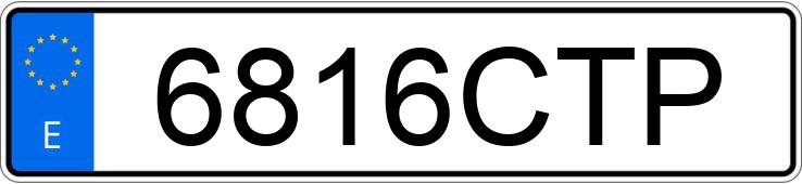 Numer rejestracyjny 6816CTP posiada HONDA ACCORD