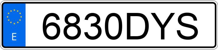 Numer rejestracyjny 6830DYS posiada PEUGEOT 206