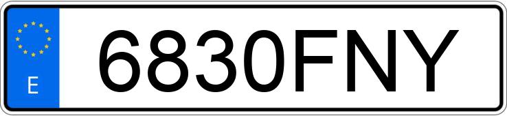 Numer rejestracyjny 6830FNY posiada FIAT PUNTO