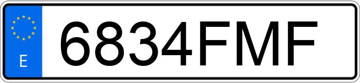 Numer rejestracyjny 6834FMF posiada PEUGEOT 307