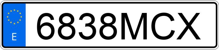 Numer rejestracyjny 6838MCX posiada FIAT 500 Numer rejestracyjny 6838MCX posiada FIAT 500
