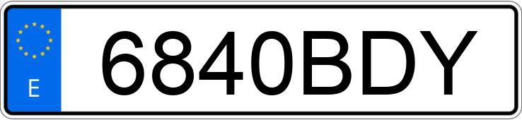 Numer rejestracyjny 6840BDY posiada VOLKSWAGEN GOLF