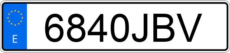 Numer rejestracyjny 6840JBV posiada AUDI A3