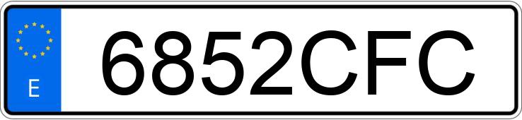 Numer rejestracyjny 6852CFC posiada PEUGEOT 206
