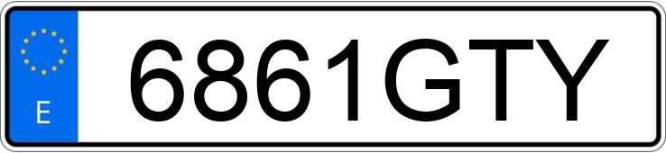 Numer rejestracyjny 6861GTY posiada TOYOTA VERSO