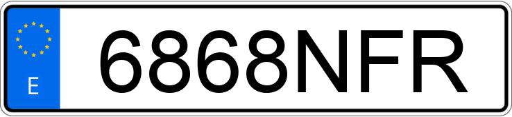 Numer rejestracyjny 6868NFR posiada MG HS Numer rejestracyjny 6868NFR posiada MG HS