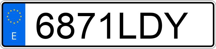 Numer rejestracyjny 6871LDY posiada VOLKSWAGEN GOLF