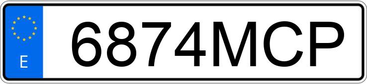 Numer rejestracyjny 6874MCP posiada VOLKSWAGEN GOLF
