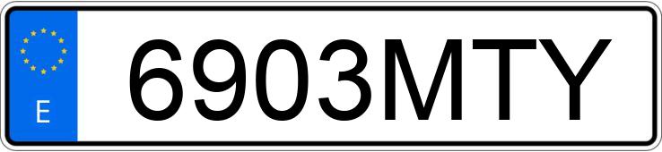 Numer rejestracyjny 6903MTY posiada VOLKSWAGEN TRANSPORTER