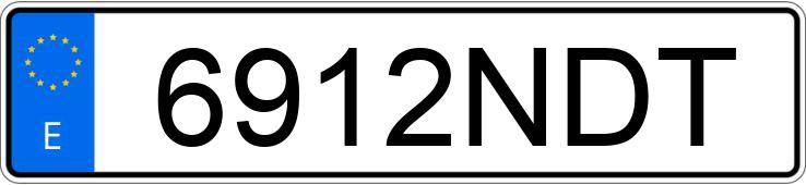 Numer rejestracyjny 6912NDT posiada PEUGEOT EXPERT