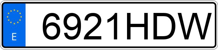 Numer rejestracyjny 6921HDW posiada PEUGEOT PARTNER