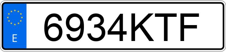 Numer rejestracyjny 6934KTF posiada KTM 690
