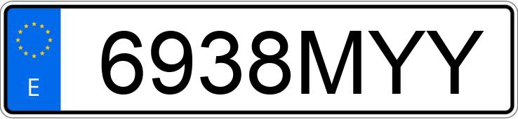 Numer rejestracyjny 6938MYY posiada DR DR 5.0