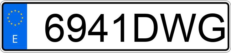 Numer rejestracyjny 6941DWG posiada VOLKSWAGEN CALIFORNIA