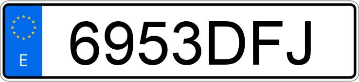 Numer rejestracyjny 6953DFJ posiada NISSAN 350 Z