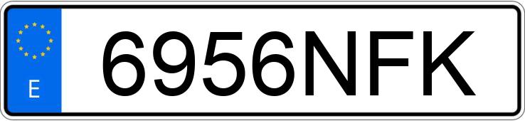 Numer rejestracyjny 6956NFK posiada VOLKSWAGEN GOLF