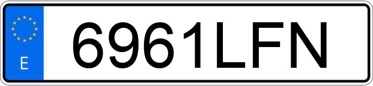 Numer rejestracyjny 6961LFN posiada VOLKSWAGEN GOLF