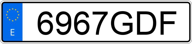 Numer rejestracyjny 6967GDF posiada FIAT PUNTO