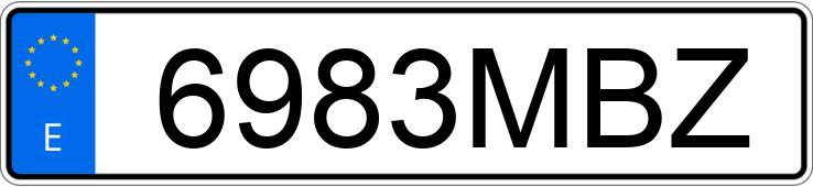 Numer rejestracyjny 6983MBZ posiada PEUGEOT EXPERT