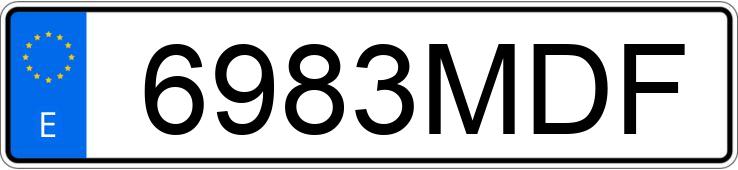 Numer rejestracyjny 6983MDF posiada AUDI RS7 SPORTBACK