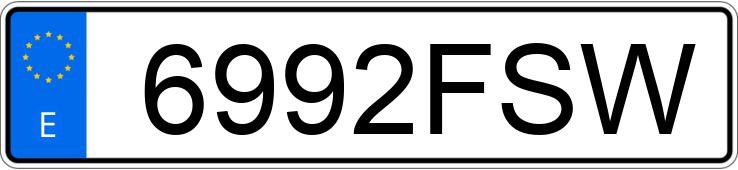 Numer rejestracyjny 6992FSW posiada VOLKSWAGEN EOS