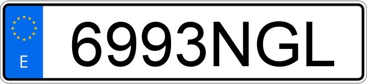 Numer rejestracyjny 6993NGL posiada MG HS