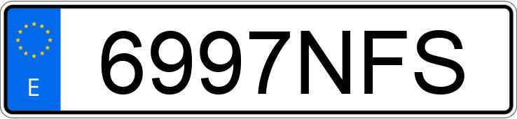 Numer rejestracyjny 6997NFS posiada PORSCHE 911