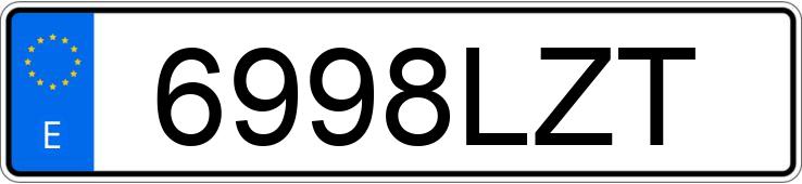 Numer rejestracyjny 6998LZT posiada HYUNDAI I20