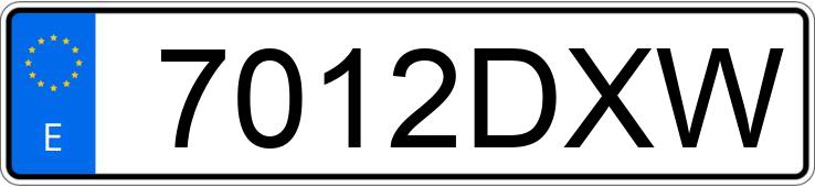 Numer rejestracyjny 7012DXW posiada PEUGEOT 206