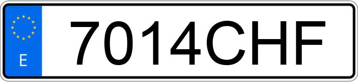 Numer rejestracyjny 7014CHF posiada VOLKSWAGEN GOLF