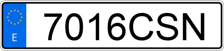 Numer rejestracyjny 7016CSN posiada VOLKSWAGEN GOLF