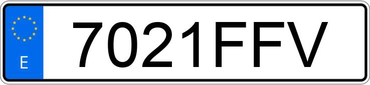 Numer rejestracyjny 7021FFV posiada SEAT IBIZA