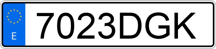 Numer rejestracyjny 7023DGK posiada PEUGEOT 206