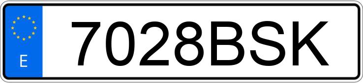 Numer rejestracyjny 7028BSK posiada AUDI A3