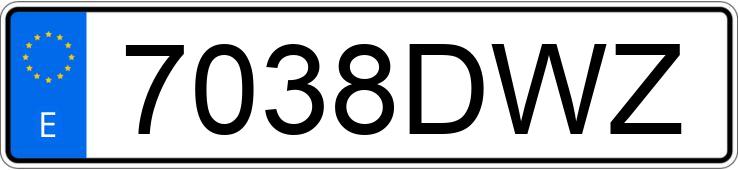 Numer rejestracyjny 7038DWZ posiada PEUGEOT 406